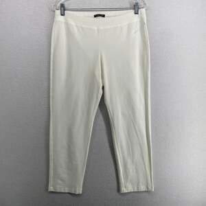 EILEEN FISHER Pants PM Washable Stretch Crepe 696 Slim Ankle Pull On White